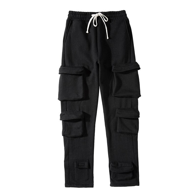 High Street Multi-pocket Joggers Sweatpants Men and Women Drawstring Solid Casual Harem Pants Oversize Baggy Track Pants