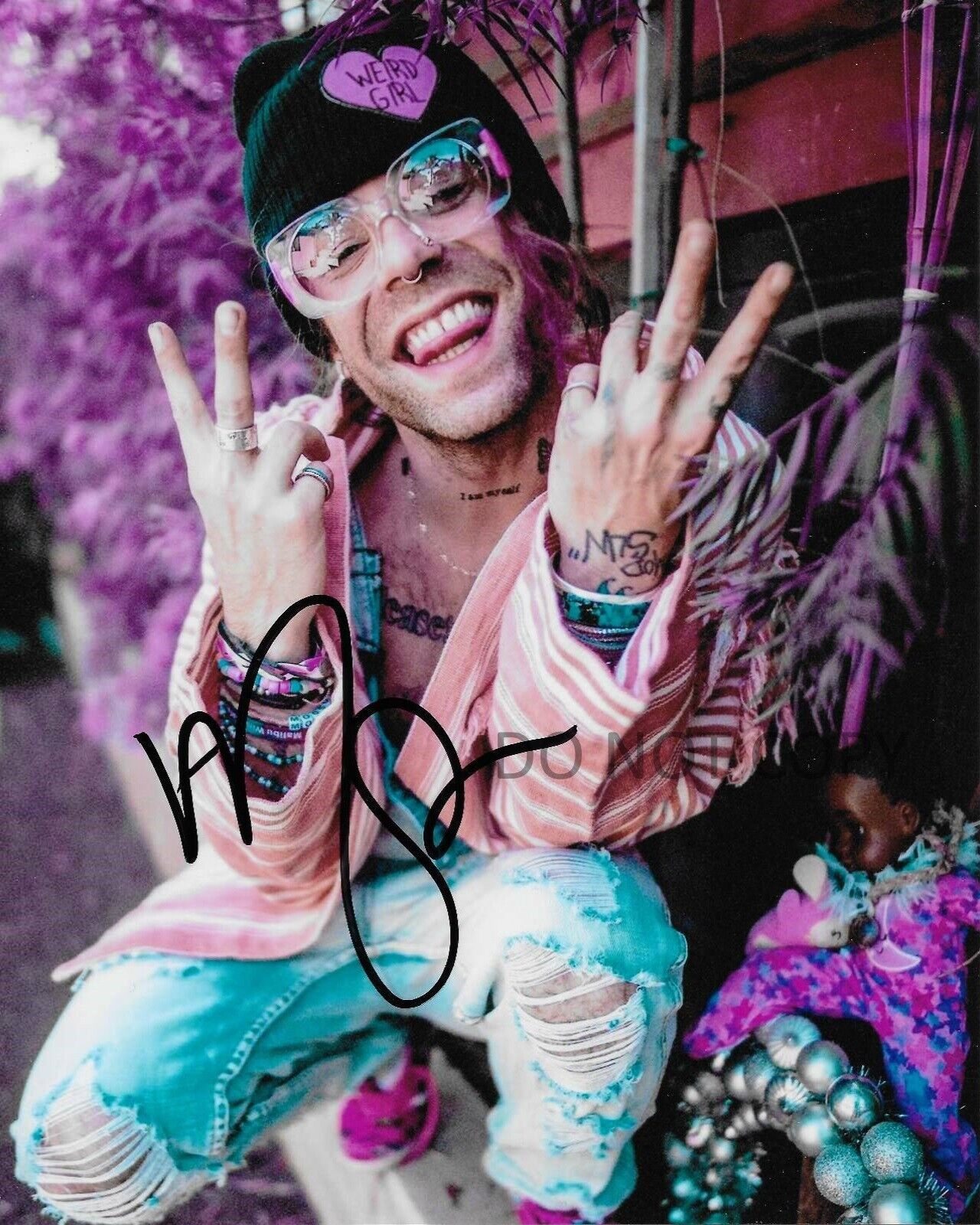 Mod Sun Autographed 8x10 Photo Poster painting Music Artist Rapper Flames Karma Bones REPRINT