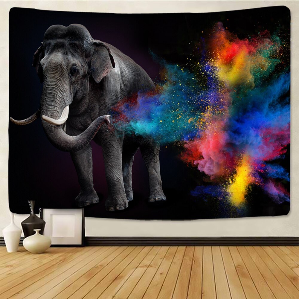 BeddingOutlet Elephant Tapestry Wall Hanging Animal Wall Carpet Twin Hippie Tapestry Bohemian Hippy Home Decor Bedspread Sheet