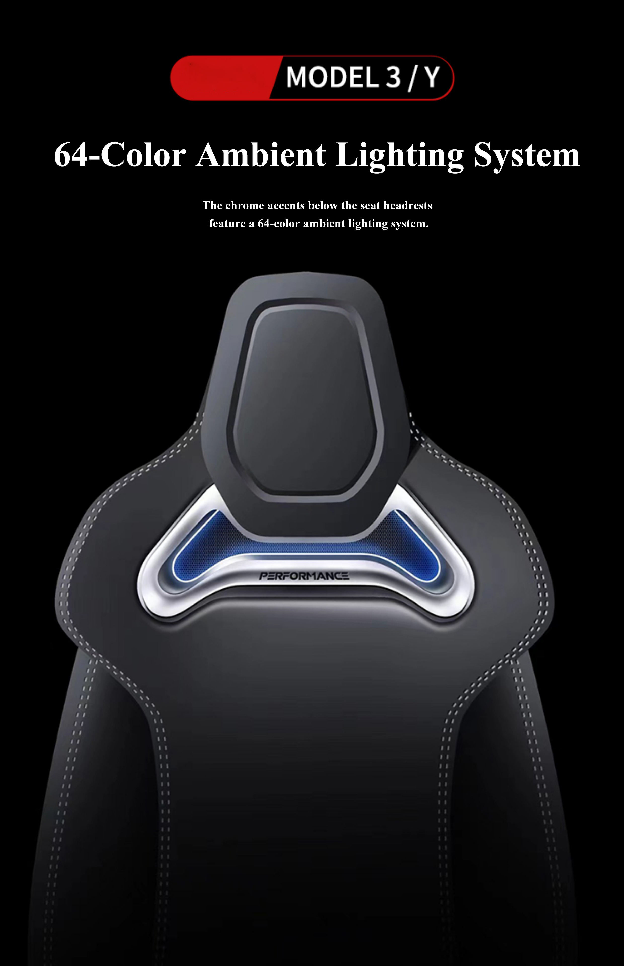 TESLASY Tesla Model 3Y Sportscar Style Seat Ventilated Cushion (Full seats)