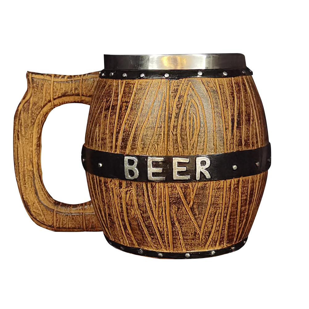 

Large Capacity Wood Barrel Tankard Bucket Shaped Beer Bucket Cup Drinkware, 501 Original