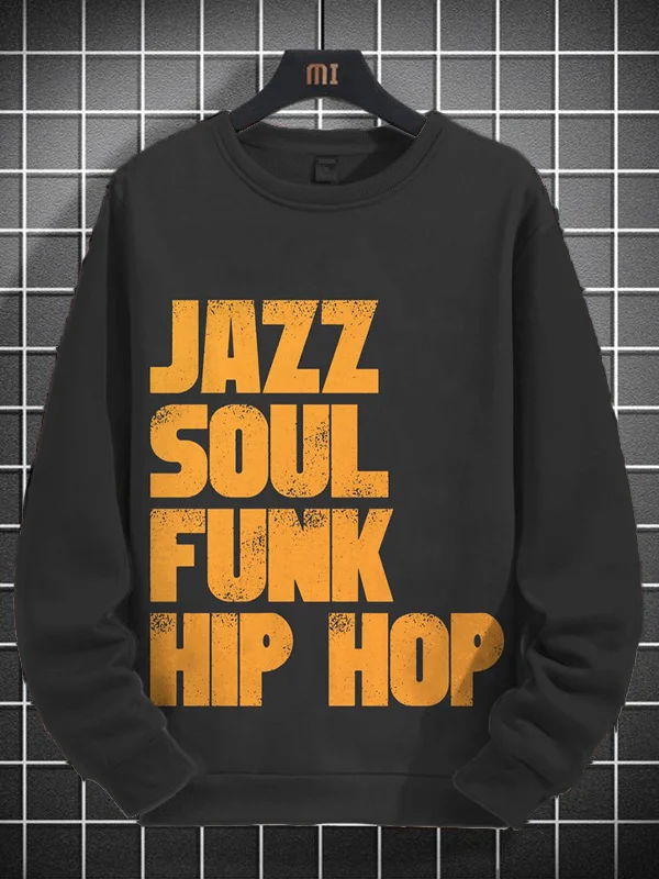 Men's Jazz Soul Funk Hip Hop Print Casual Sweatshirt