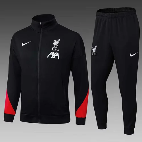 2025/2026 Liverpool Long Zipped Jacket Black Jersey 1:1 Thai Quality Set