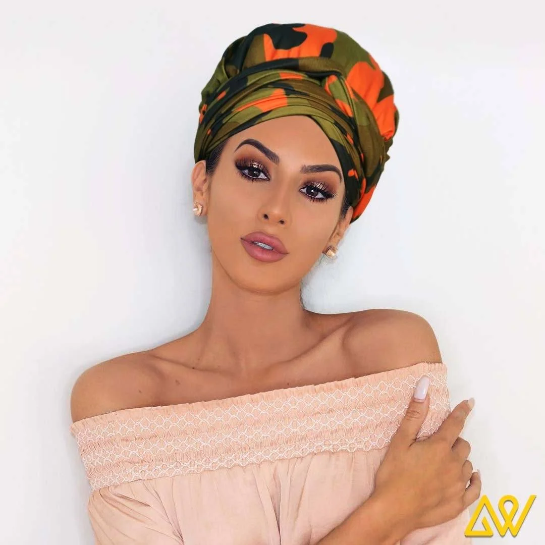 Camouflage Turban(Satin Lined)- AW3022