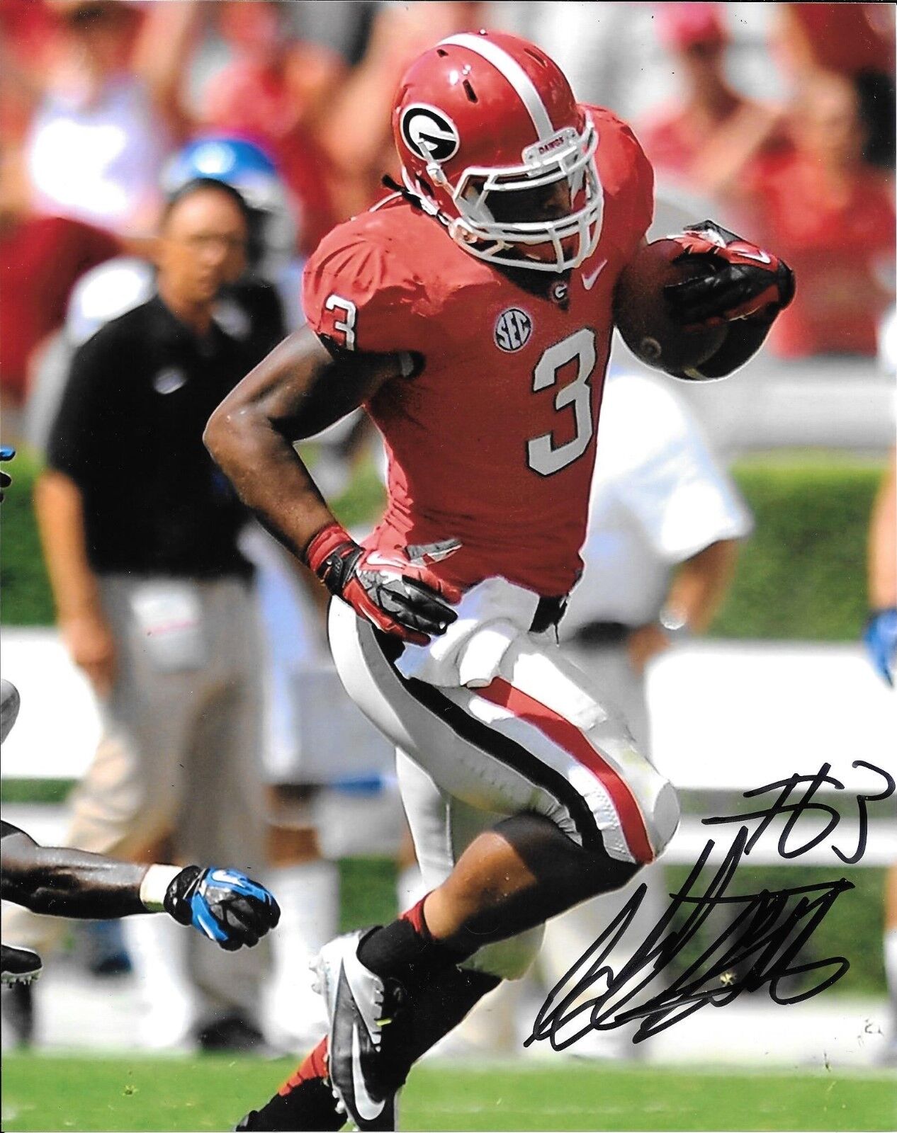 LOS ANGELES RAMS TODD GURLEY HAND SIGNED GEORGIA BULLDOGS 8X10 Photo Poster painting W/COA