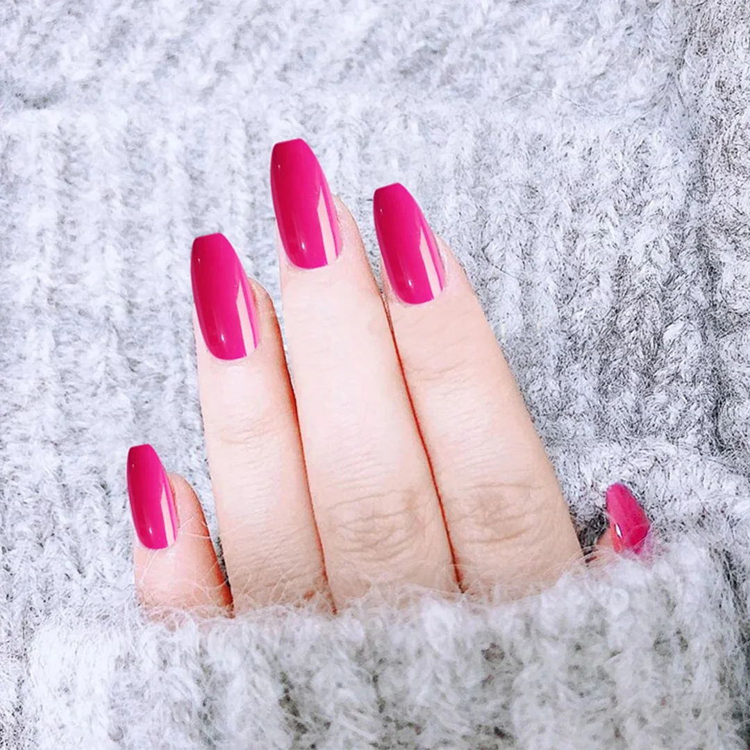 24Pcs Detachable French False Nails Ballerina Wearable Artificial Stiletto Fake Nails DIY Press Glue Full Cover Coffin Nail Tips