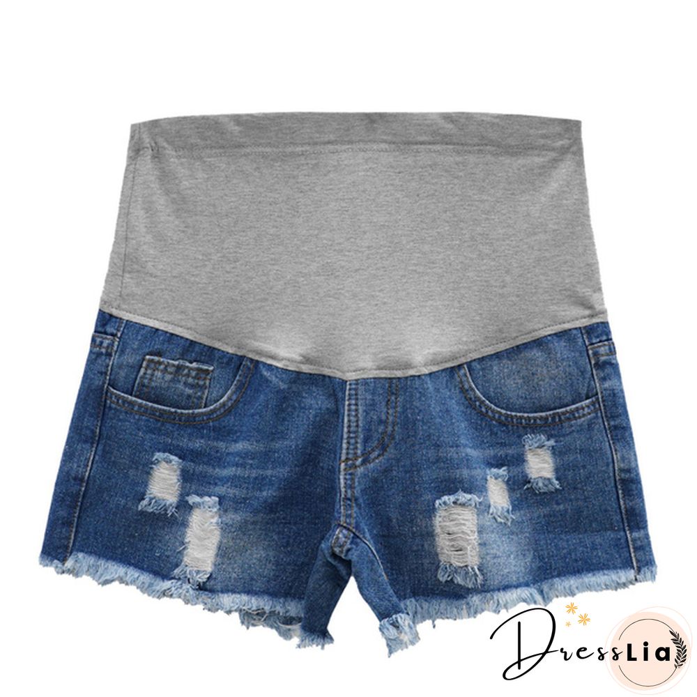 Summer Maternity Pants For Pregnant Women Clothes Denim Abdominal Elastic Waist Pregnancy Shorts