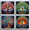 (Multi Style)Stained Glass- Tree Of Life-Full Embroidery 2 strands 18CT Counted Cross Stitch-30*30CM