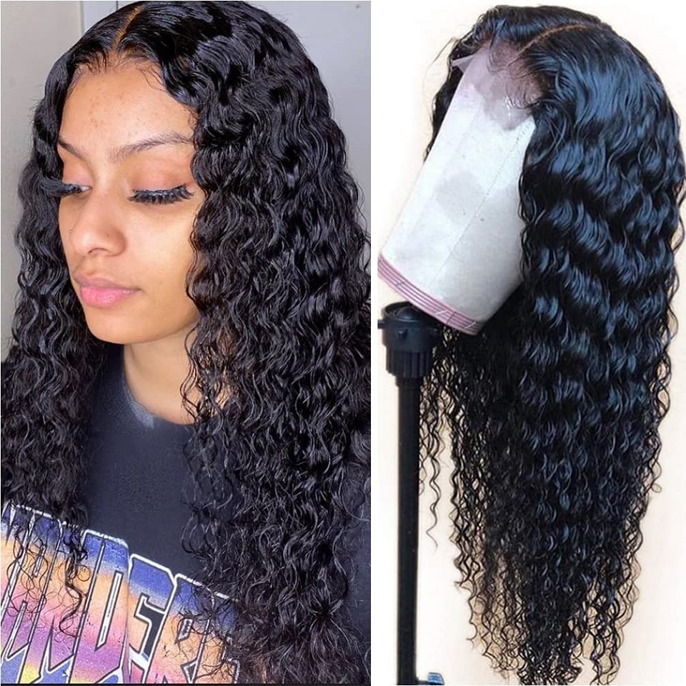 Long Deep Wave Wigs Black Brazilian Style US Mall Lifes