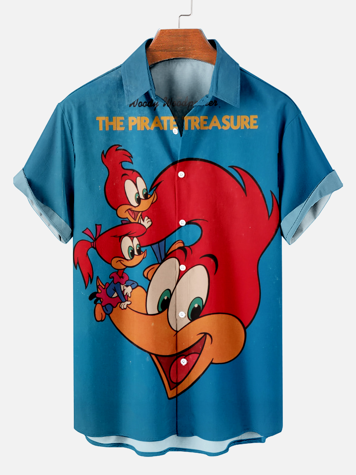 Men's Retro Classic Cartoon Print Short Sleeve Shirt PLUSCLOTHESMAN