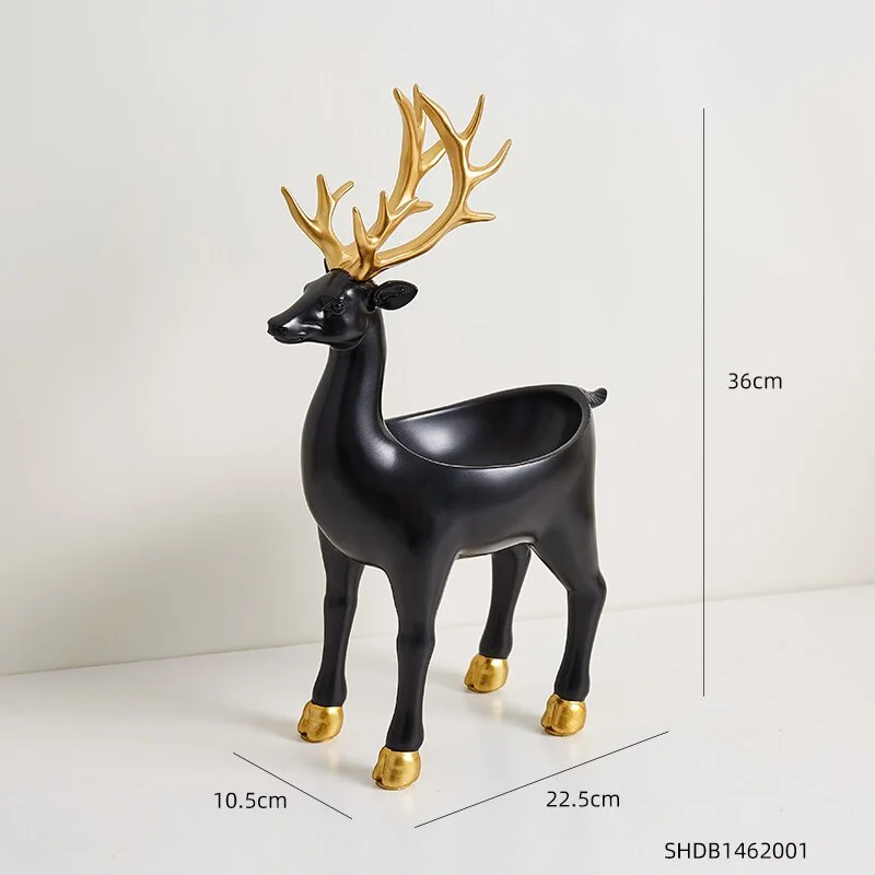 one piece resin statue Elk Sculpture Receiving and Furnishing Pieces Home Decor Modern Art Living Room Decor Deer Storage Crafts