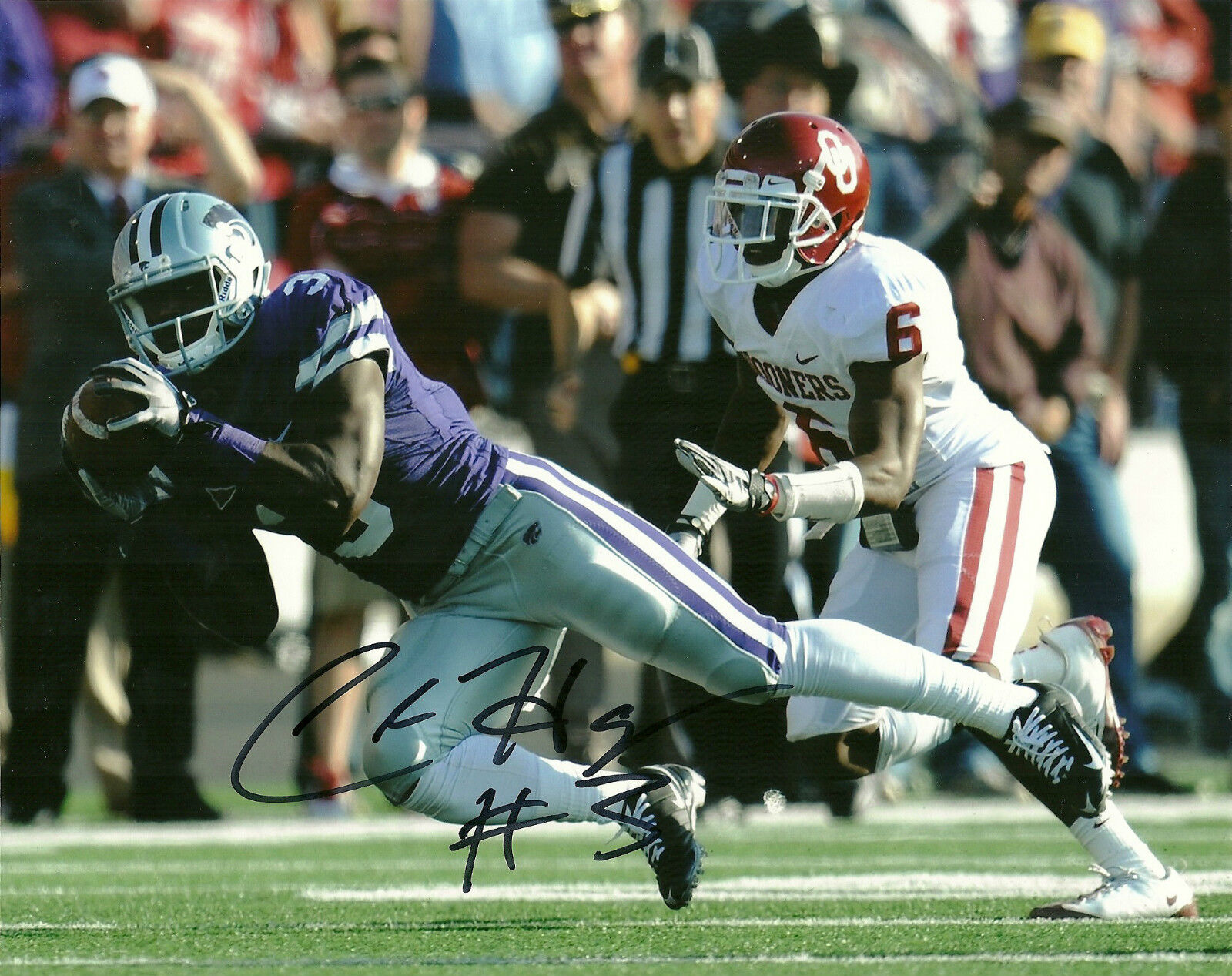 SEATTLE SEAHAWKS CHRIS HARPER HAND SIGNED KANSAS STATE WILDCATS 8X10 Photo Poster painting W/COA