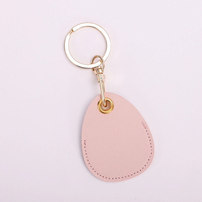 Access Card Case Water Drop Keychain Genuine Leather Community Women Men’s Ic Student Bus Card Elevator Induction Protective Case