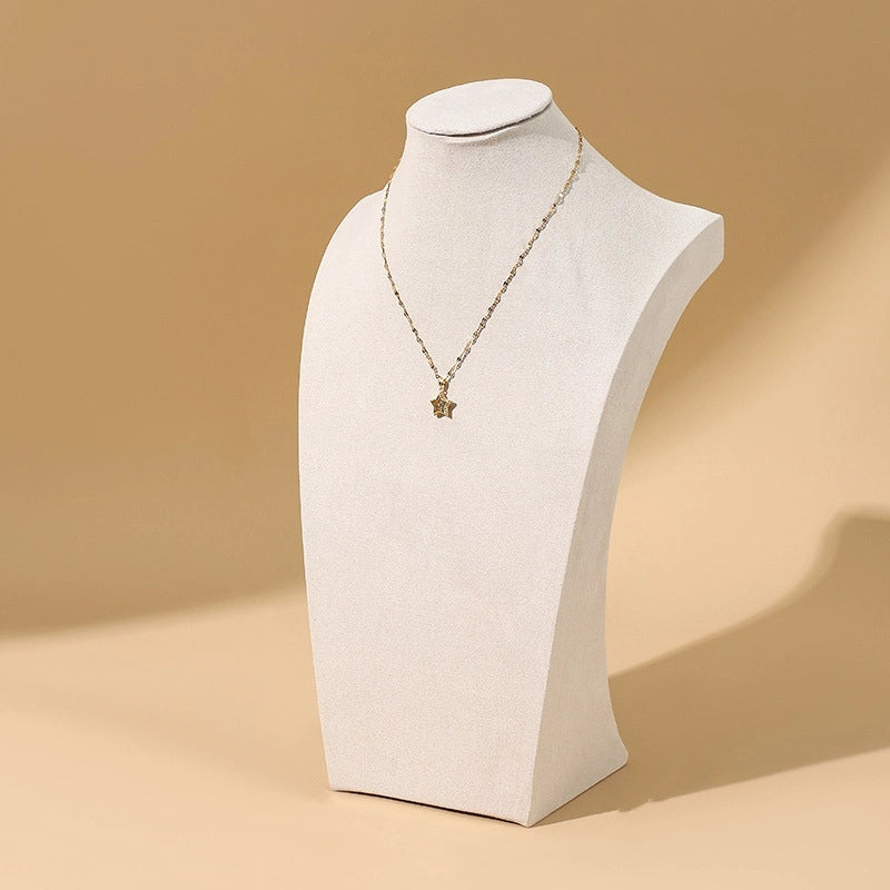 1 Piece Flannel Minimalist Solid Color Jewelry Display Bust