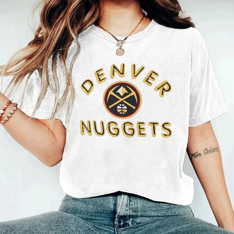 Women's Casual Loose Basketball Support Denver Nuggets T-Shirt