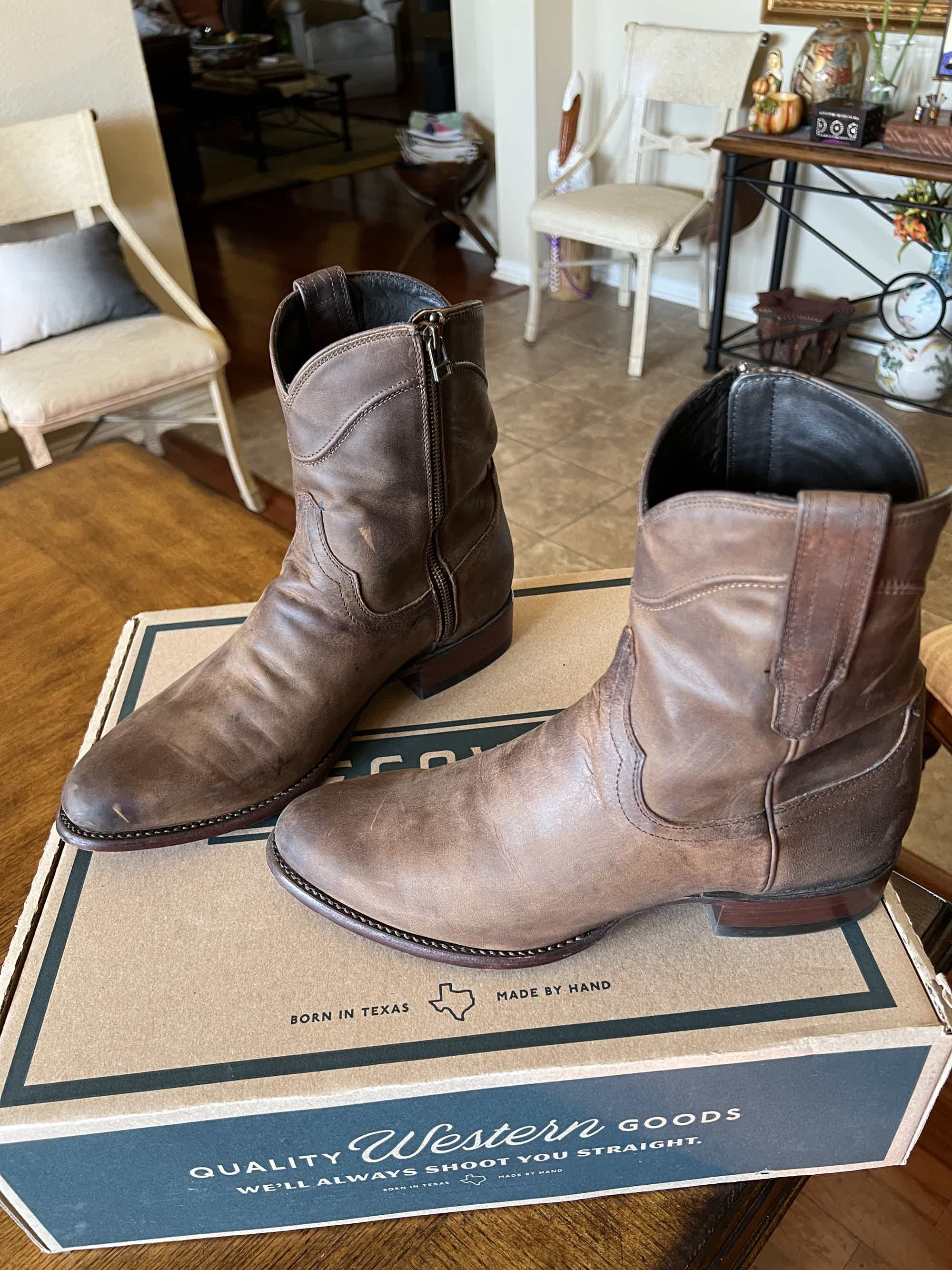 MEN'S VINTAGE DISTRESSED ANKLE BIKER BOOTS