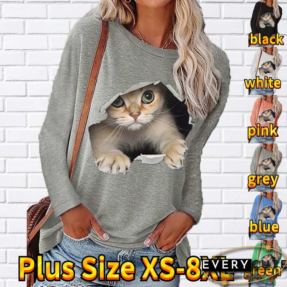 Winter Fashion Women Clothing Feather Printed Casual Sweatshirt Long Sleeve Tops T-shirt Blouse Ladies Round Neck Pullover Sweater Plus Size XS-8XL