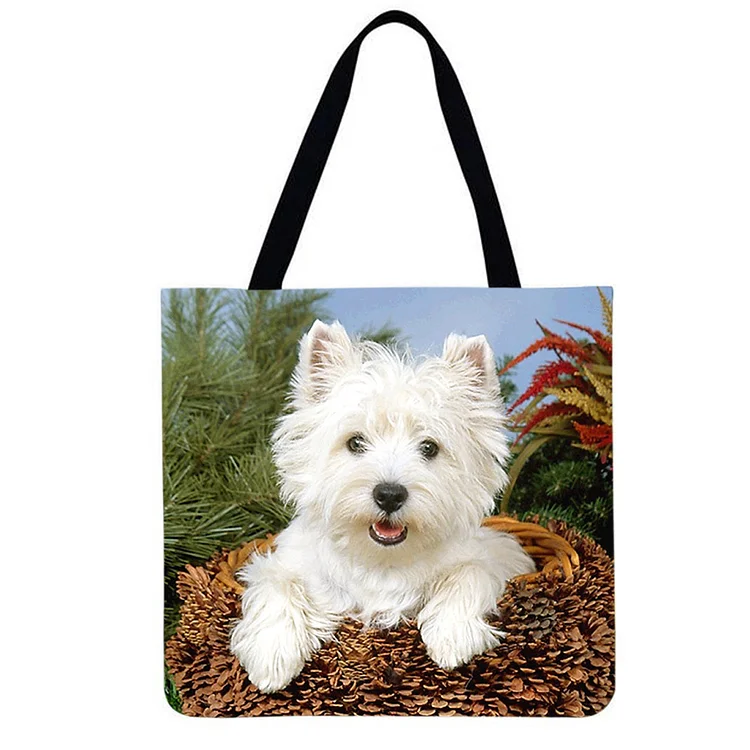 Linen Eco-friendly Tote Bag - Dog