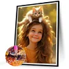 Diamond Painting -DIY Round Drill Cute Pet Girl(40x50cm)