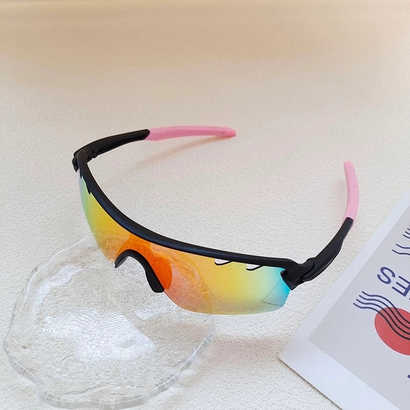 Casual Cool Style Color Block Pc Avaitor Half Frame Kids Sunglasses