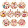 10pcs/set DIY Diamond Special Shape Pearl Art Hanging Wooden Christmas Tree Ornament Kit