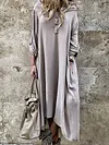 Casual Solid Hooded Maxi Dresses
