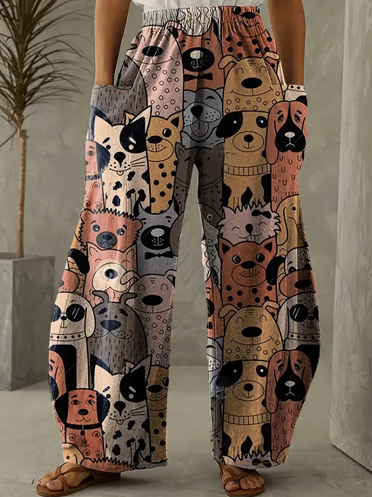 Women's Dog Printed Relaxation Pants