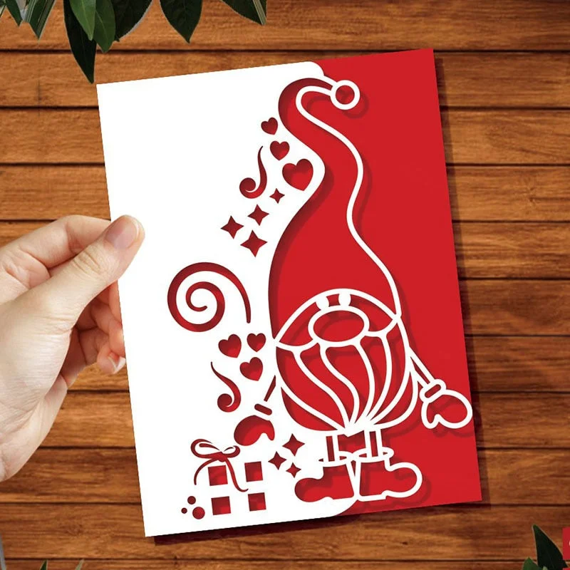 Christmas Gnome Border Invitation Metal Dies Stencil Template For DIY Scrapbooking Paper Album Gifts Cards Making New Dies 2021