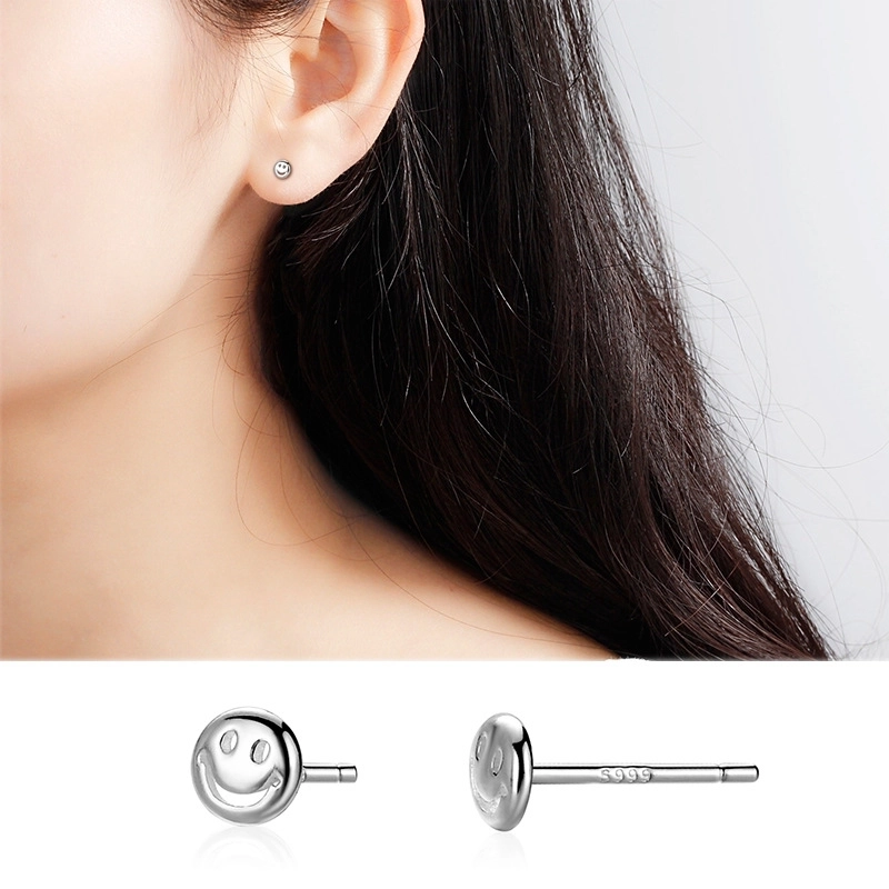 1 Pair 925 Sterling Silver Four Leaf Clover Star Lightning Ear Studs