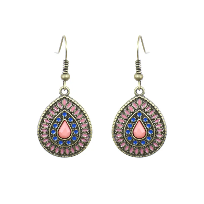 Women's Bohemian Exotic Water Drop Flower Earrings