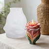 3D Rose Flower Mould Silicone Wave Spiral Candle Mould Reusable Easy To Demold for Wedding Valentine Day DIY Home Decor Gift (Style B)