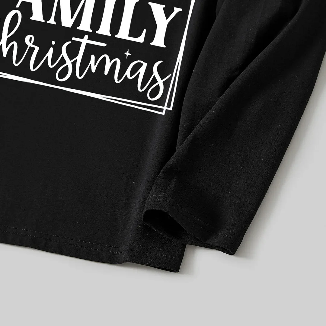 "Family Christmas 2024" Text Printed Black and Green Plaid Family Christmas Matching Pajamas