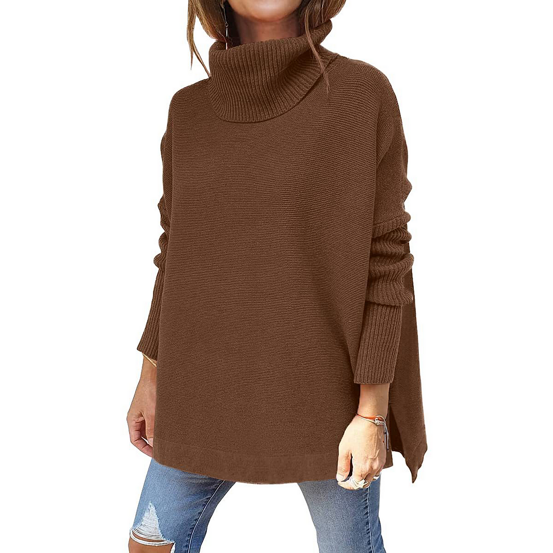 Women's Turtleneck Oversized Sweater Mid Length