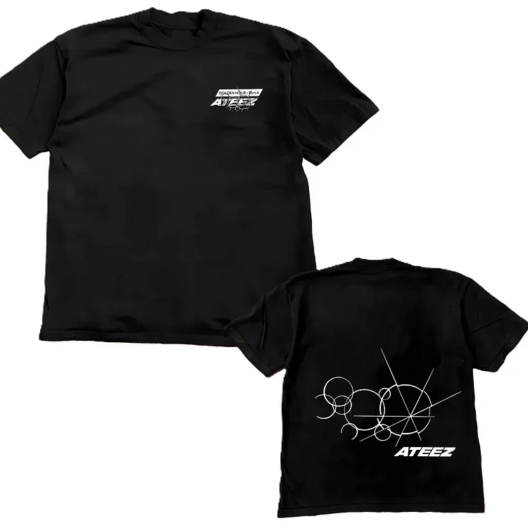 Ateez Golden Hour Part 4 Grey Simple T-Shirt