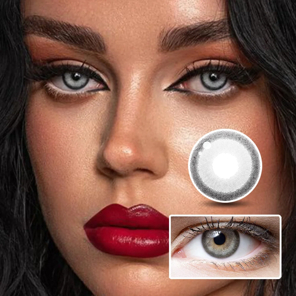 Fragrant Honey Blue Yearly Prescription Colored Contacts for Dark Eyes,  Comfy Colored Contact Lenses, Colored Eye Contacts for Brown Eyes NEBULALENS