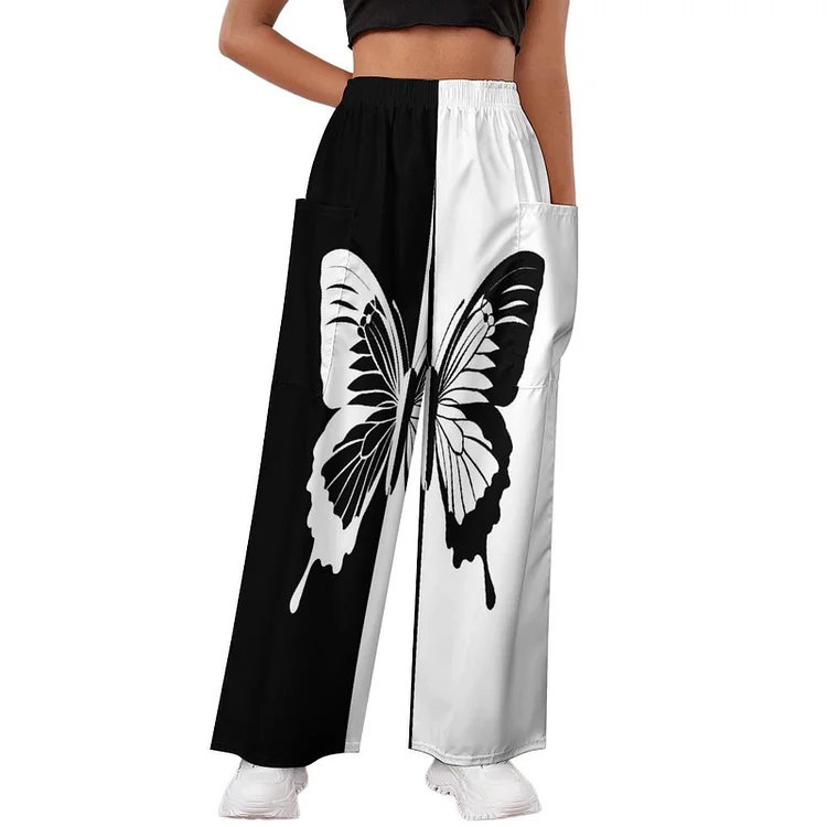 Loose Casual Pants Two Tone Butterfly  customized, personalized, gift