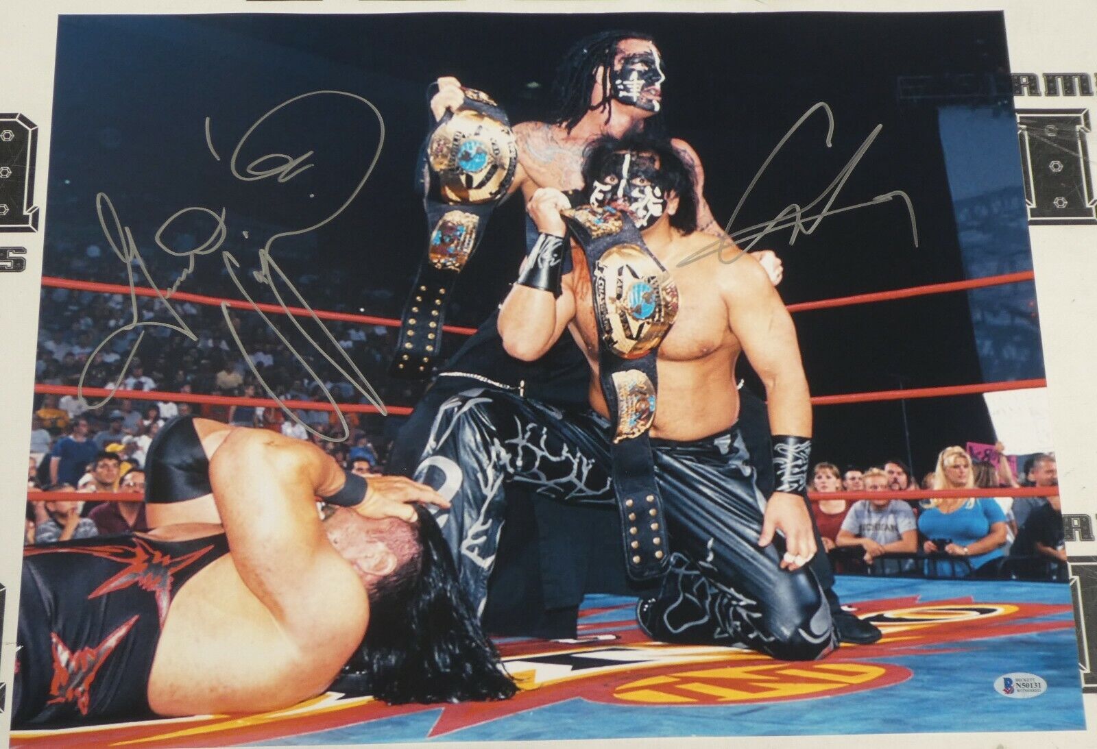 Vampiro & Great Muta Signed 16x20 Photo Poster painting BAS COA New Japan Pro Wrestling WCW Belt