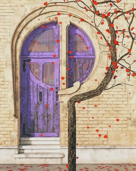 

Aesthetic Purple Door – Paint By Numbers - 40*50CM, 501 Original