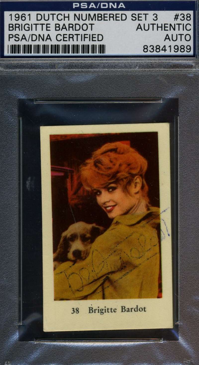 Brigitte Bardot Signed Psa Dna 1961 Dutch Trading Card Autographed Authentic