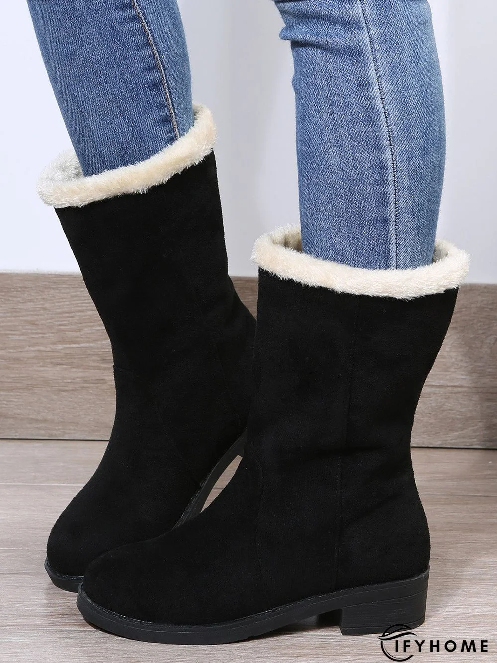 Plus Size Winter Casual Slip On Warm Lined Snow Boots | IFYHOME