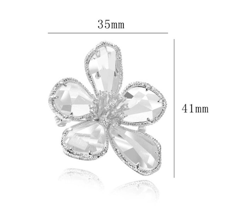 Retro Pin Flower Alloy Inlay Artificial Crystal Rhinestones Women’S Brooches