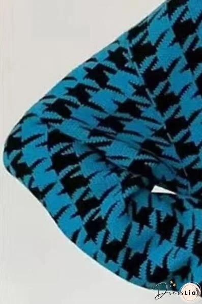 Houndstooth Button Up Long Sleeve Cardigan