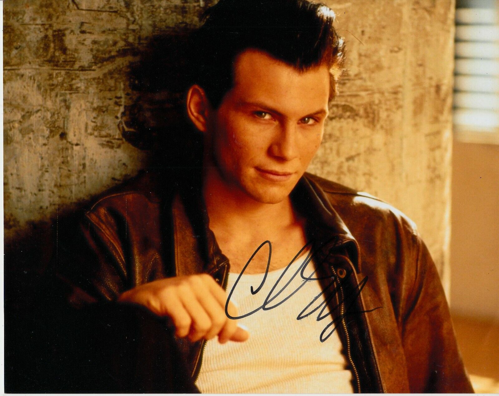 CHRISTIAN SLATER SIGNED YOUNG Photo Poster painting UACC REG 242 (2)