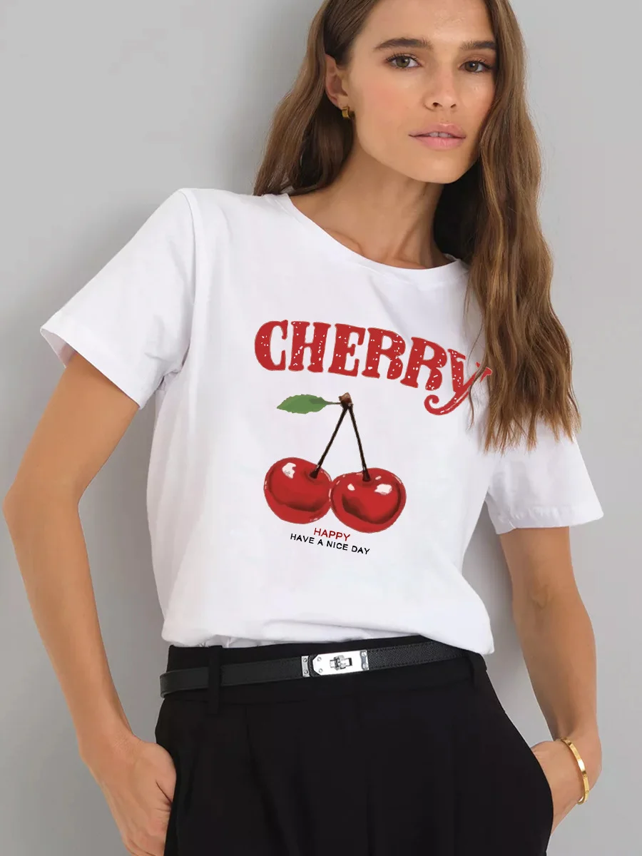 Athvotar Athvotar Sale Ins Wind Letter Print T-Shirts For Women's Summer Free-Rider Cotton Short-Sleeved Top