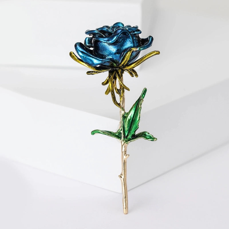 Elegant Vintage Style Pin Rose Alloy Enamel Women’s Brooches