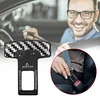 2Pcs Car Seat Belt Clip Metal Seat Belt Buckle Insert Plug (Black White Grid)