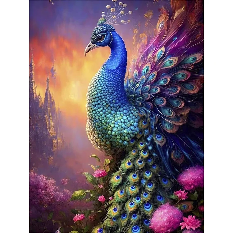 Peacock-Full Round Diamond Painting-30*40CM