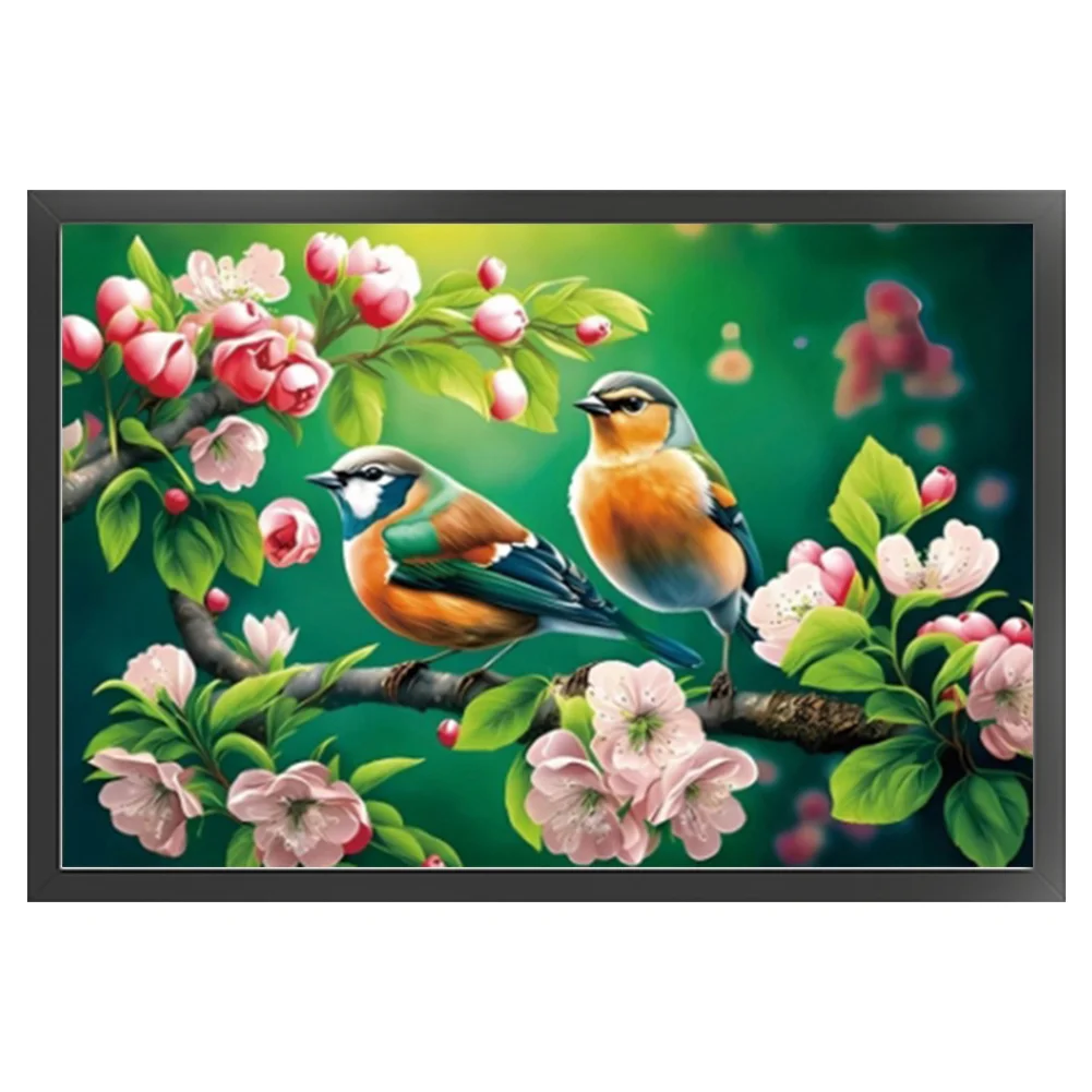 9CT Full Stamped Cross Stitch Bead Embroidery- Birds(Canvas|59*41CM)