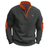 Men's Outdoor Stand Collar Half Zip Fleece Sweatshirt