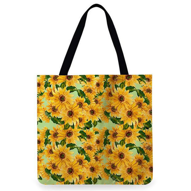 Yellow Sunflower - Linen Tote Bag
